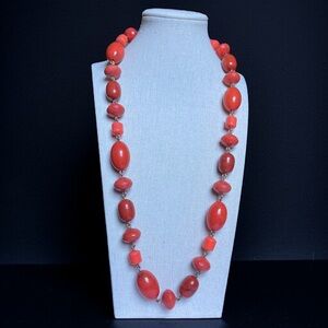 🍭5 for $20🍭 Vintage NWT Faux Coral Acrylic Beaded Chunky Necklace CC